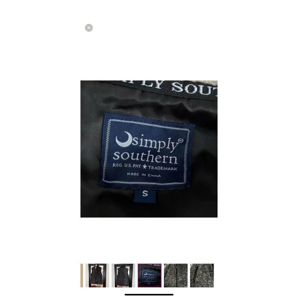 Simply Southern Gray Sherpa Vest Small - Picture 6 of 7